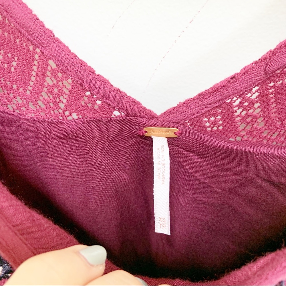 free people plum embroidered dress XS - Picture 4 of 8